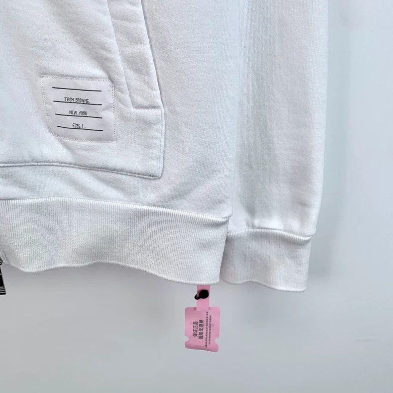 Thom Browne Thom Browne White back striped cotton hooded drawstring zip Size US S / EU 44-46 / 1 - 4 Thumbnail