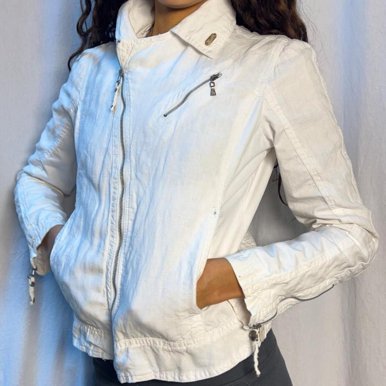 Diesel Diesel Women's asymmetric White Jacket Size S / US 4 / IT 40 - 5 Thumbnail