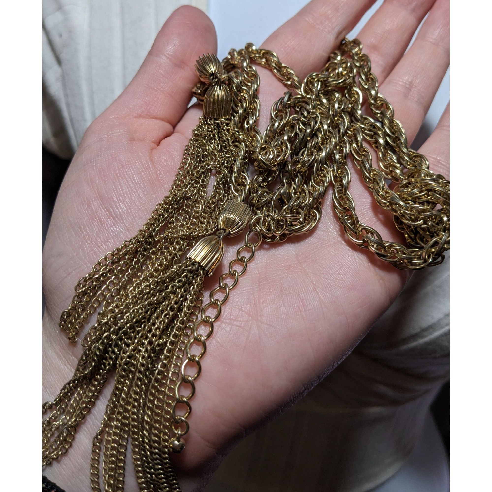Other Vintage Gold Chain Knotted Tassel Necklace Size ONE SIZE - 8 Thumbnail