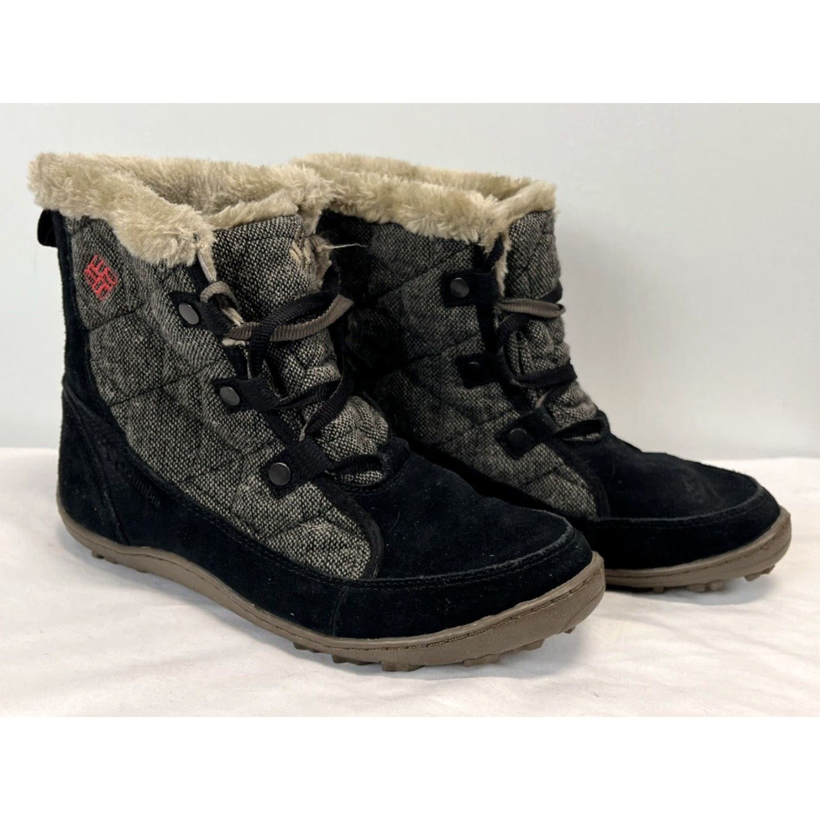 Vintage Columbia Minx Shorty III Waterproof Snow Boots Black Women's Size 8 Fur Trim Size 30" / US 8 / IT 44 - 2 Thumbnail
