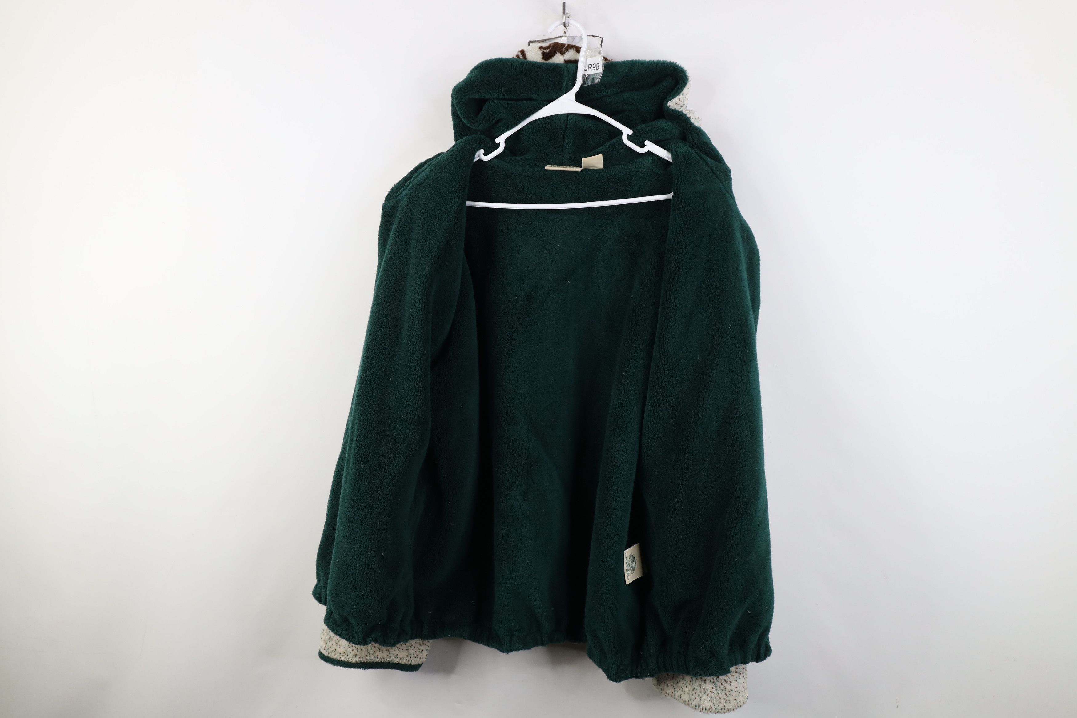 Vintage Vintage 90s Streetwear All Over Print Hooded Fleece Jacket Size L / US 10 / IT 46 - 11 Thumbnail
