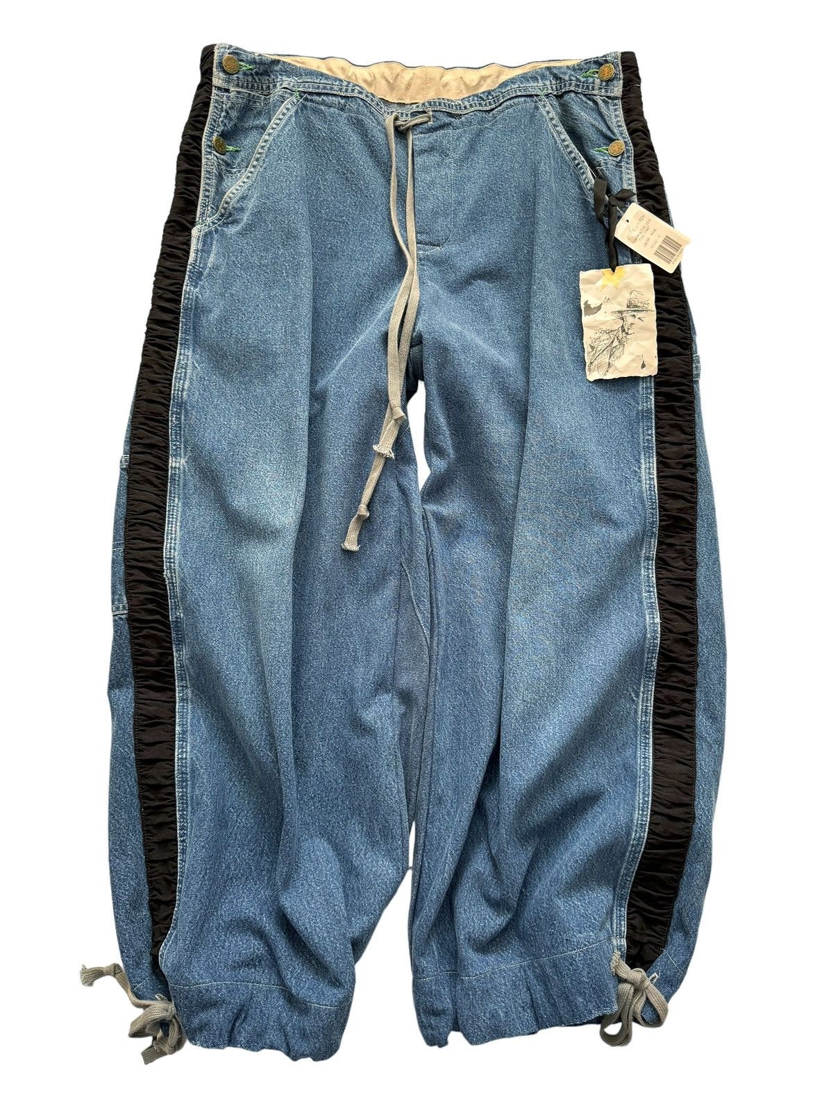 Greg Lauren Sz4 Denim Wide Leg Tux Baggy Pant Size US 34 / EU 50 - 2 Thumbnail