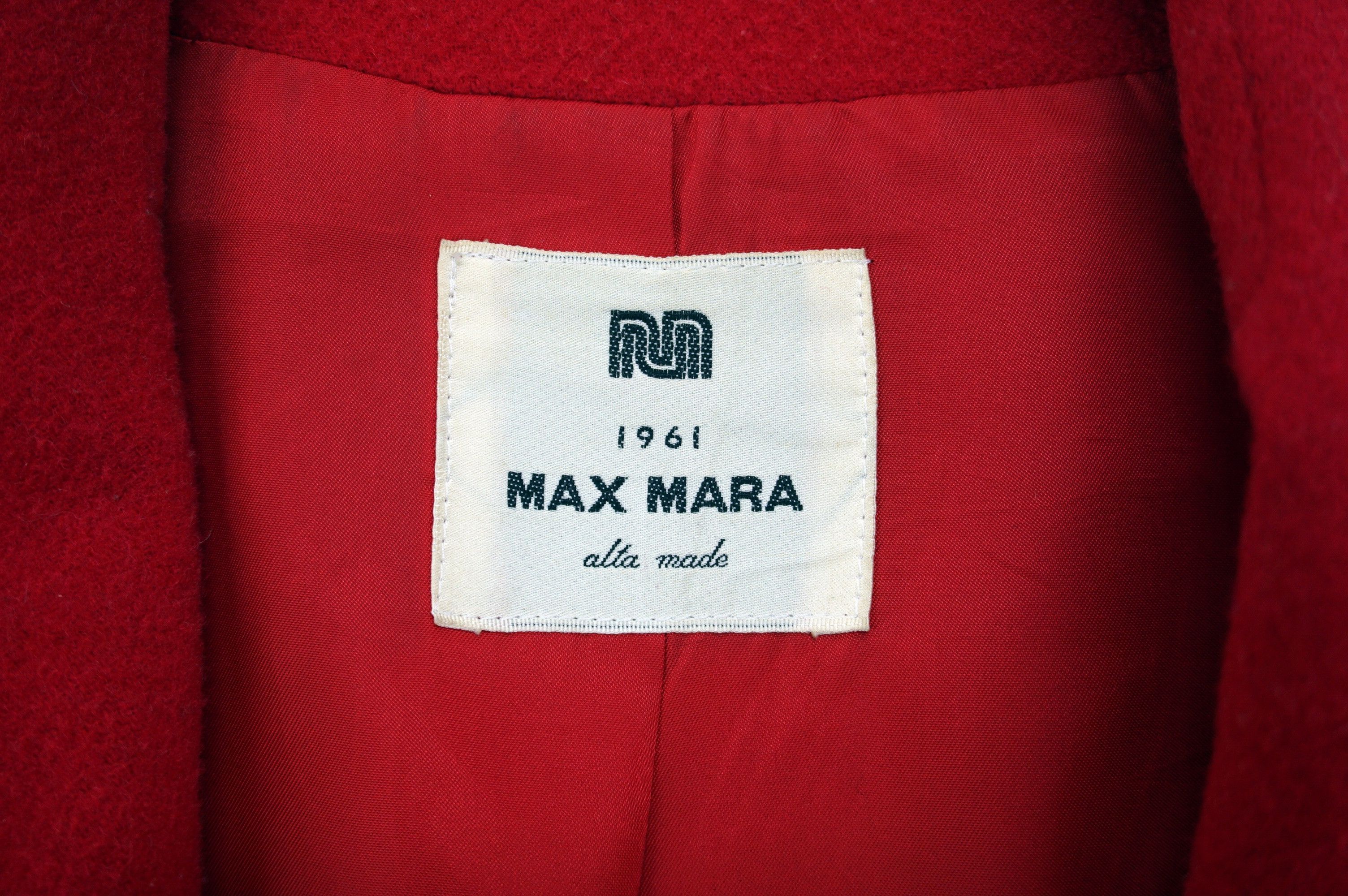 Max Mara Alta Made Jacket Red Wool Sailor Coat Size S / US 4 / IT 40 - 5 Thumbnail