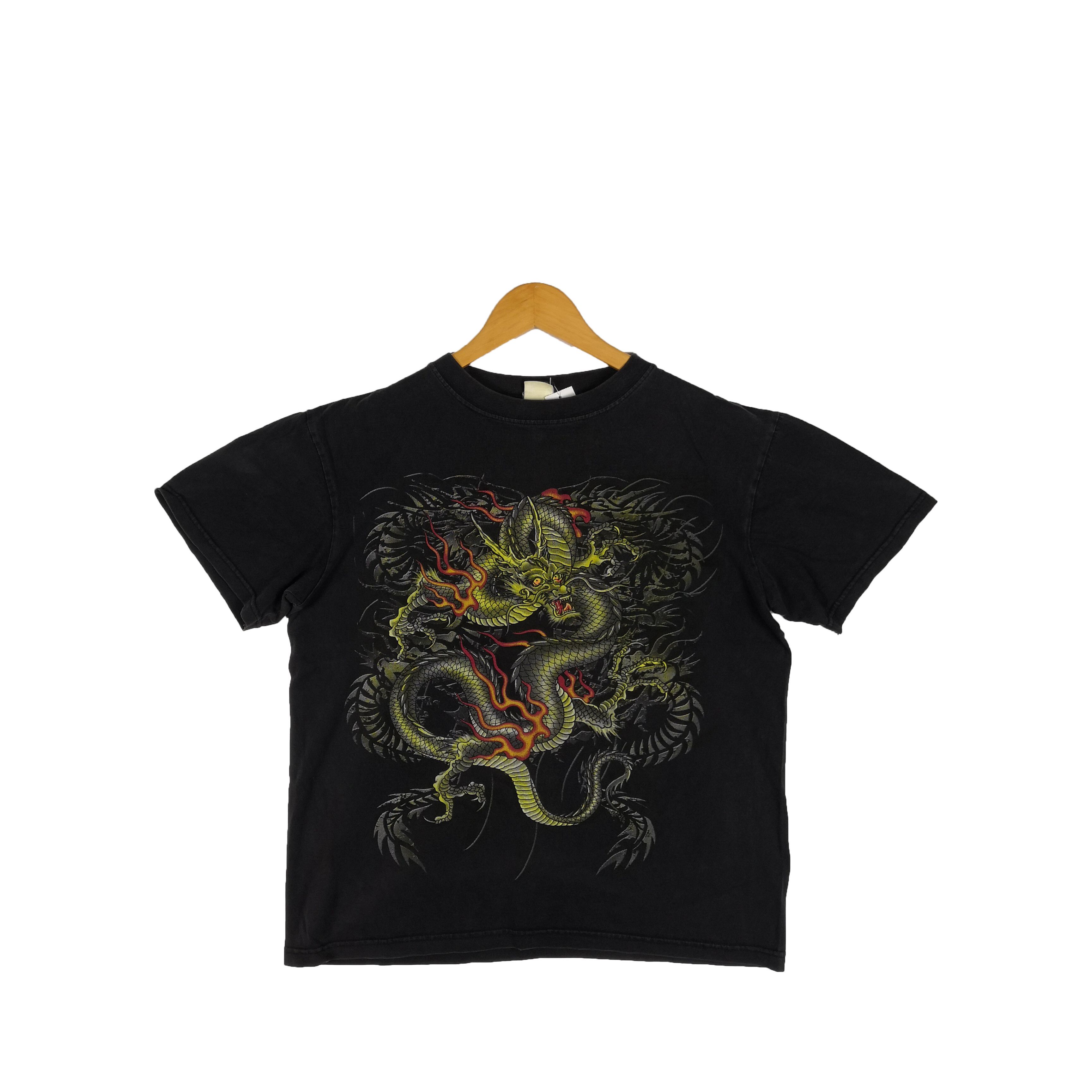 Vintage The Fire and The Sages T-Shirt Dragon Japanese Tees