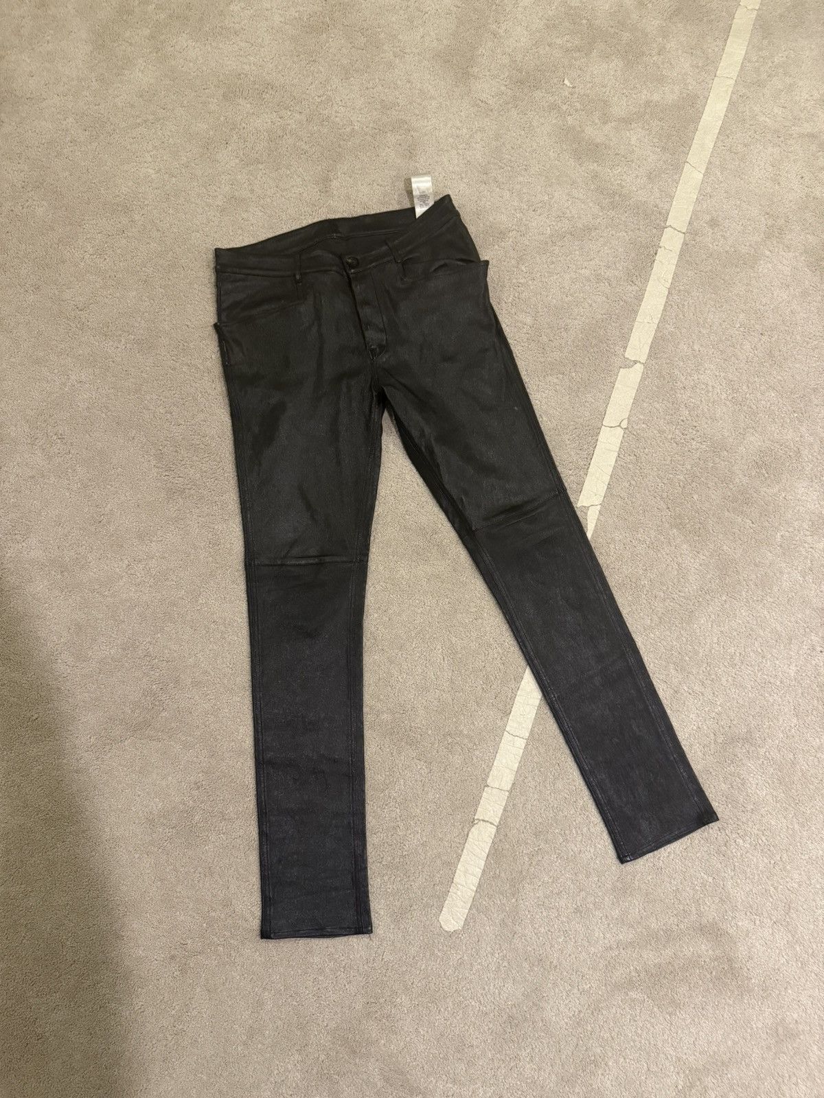 Rick Owens Lamb Leather Skinny Jeans