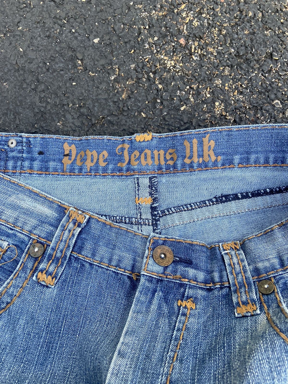 Pepe Jeans Crazy Vintage Grunge Style Faded Pepe Blue Jeans Y2K USA Size US 38 / EU 54 - 6 Thumbnail
