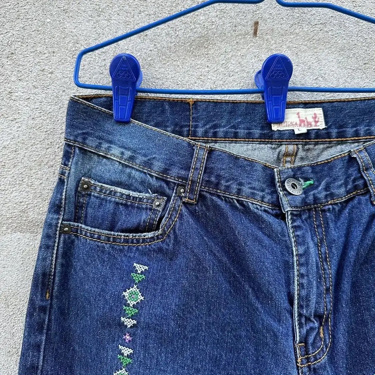 Art Comes First LIMITED DESIGN‼️TITICACA JEAN NAVAJO EMBROIDERY VINTAGE PANT Size US 32 / EU 48 - 4 Thumbnail