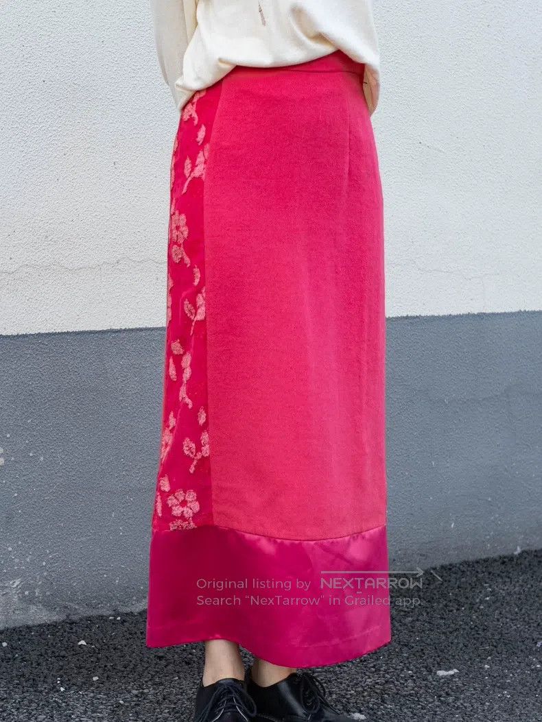 Comme des Garcons Comme Des Garcons size M Pink Mixed Material Long Skirt Size 23" - 4 Thumbnail
