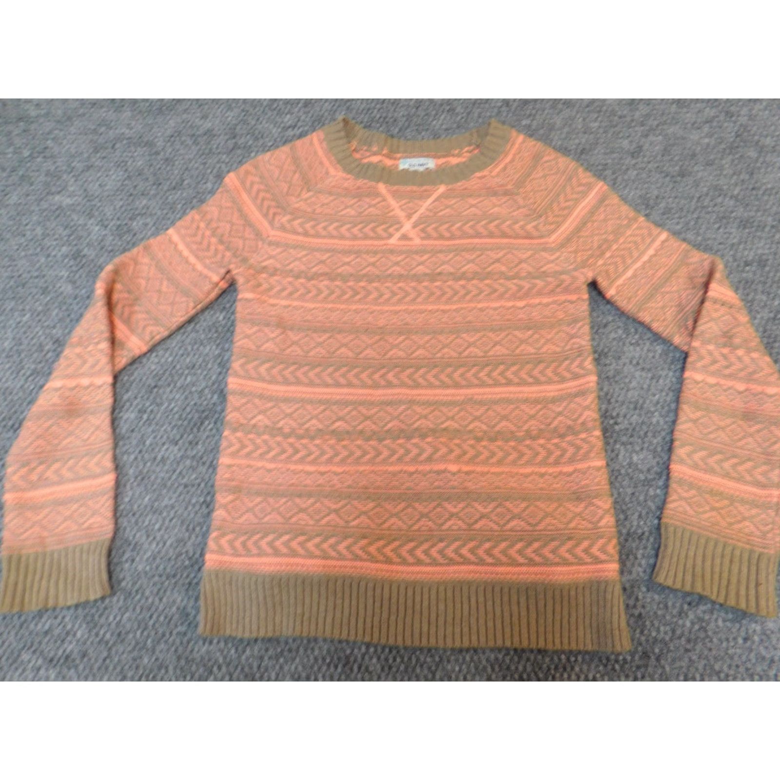 Old Navy Old Navy Sweater L Blue Multicolor Cable-Knit Crew Neck Pullover Size L / US 10 / IT 46 - 2 Thumbnail
