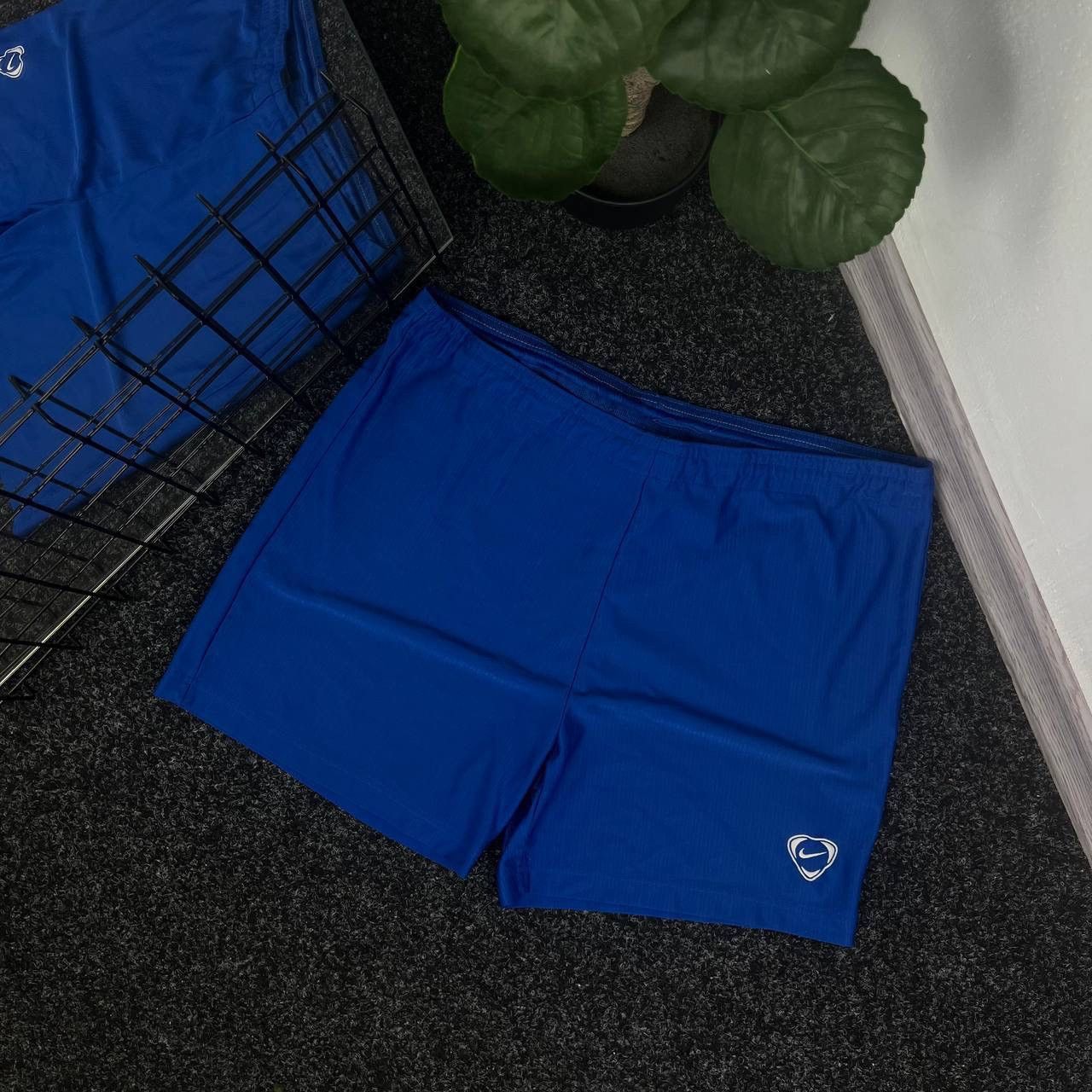 Nike Nike Vintage Jersey Blue Shorts Rare Y2k Drill Mini Swoosh Size US 34 / EU 50 - 1 Thumbnail