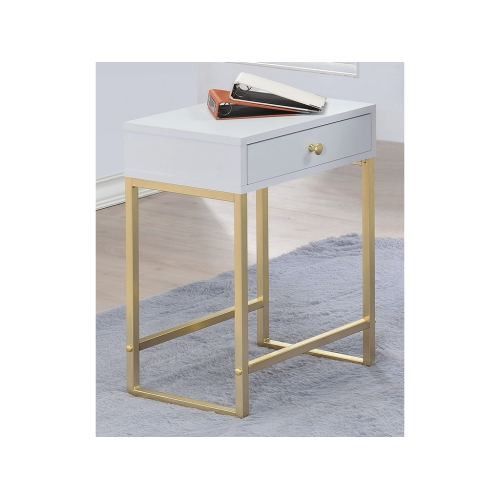 Designer × Homemade ACME Coleen Side Table in White & Brass 82298 Size US L / EU 52-54 / 3 - 6 Thumbnail