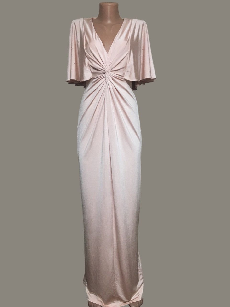 Jenny Packham Jenny Packham Draped Pink Jersey Evening Maxi Dress UK8 EU36 Size S / US 4 / IT 40 - 1 Thumbnail