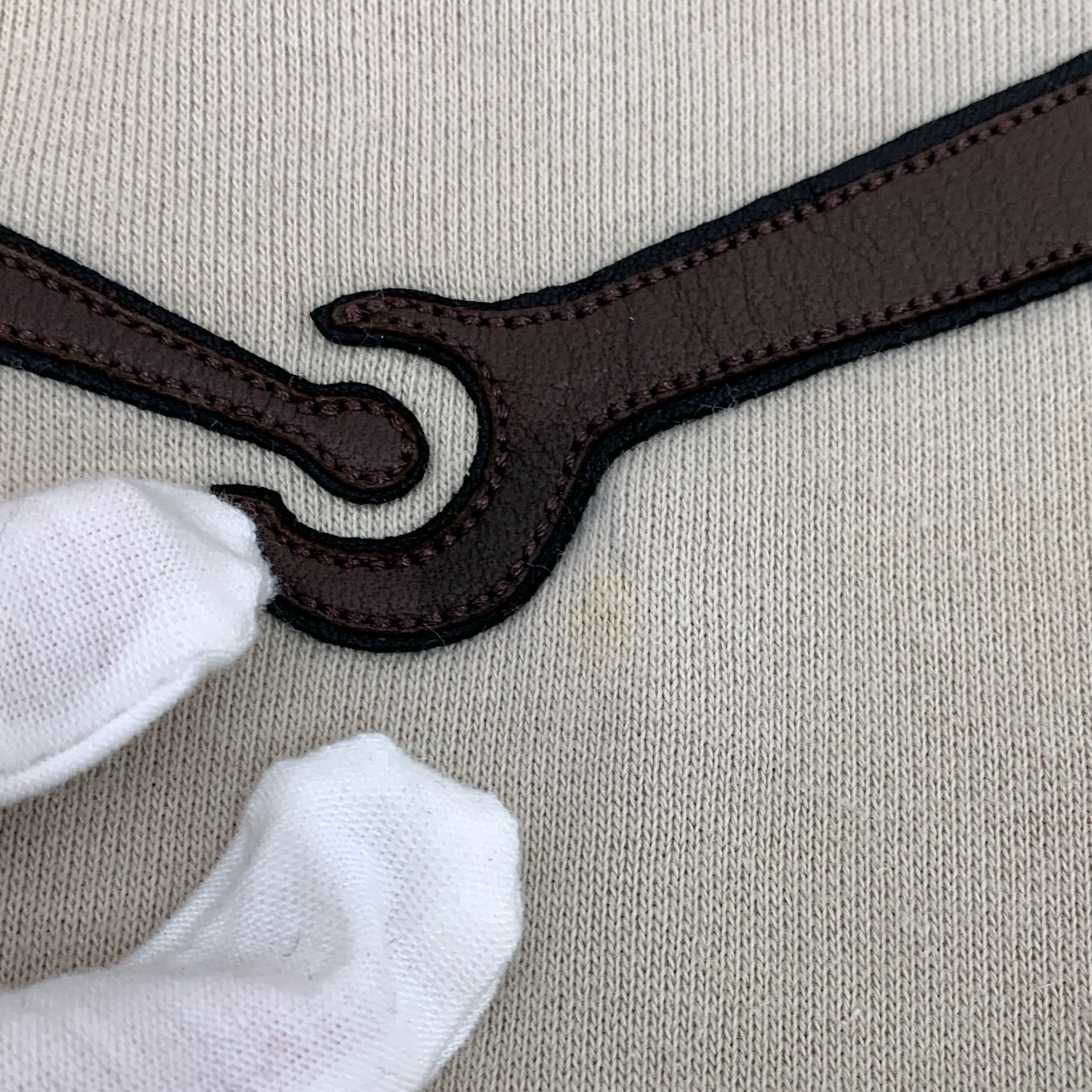 Hermes Hermes Khaki Horsebit Patchwork Sweatshirt XS Cotton & Lambs Size XS / US 0-2 / IT 36-38 - 3 Thumbnail