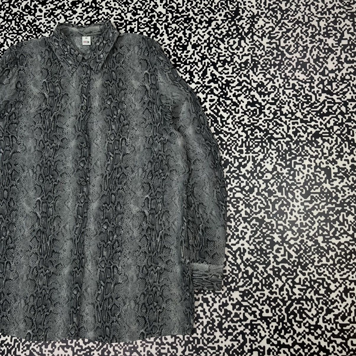 Ferre GF Ferre Snake Python Print Luxury Style Retro Long Shirt Size M / US 6-8 / IT 42-44 - 6 Thumbnail