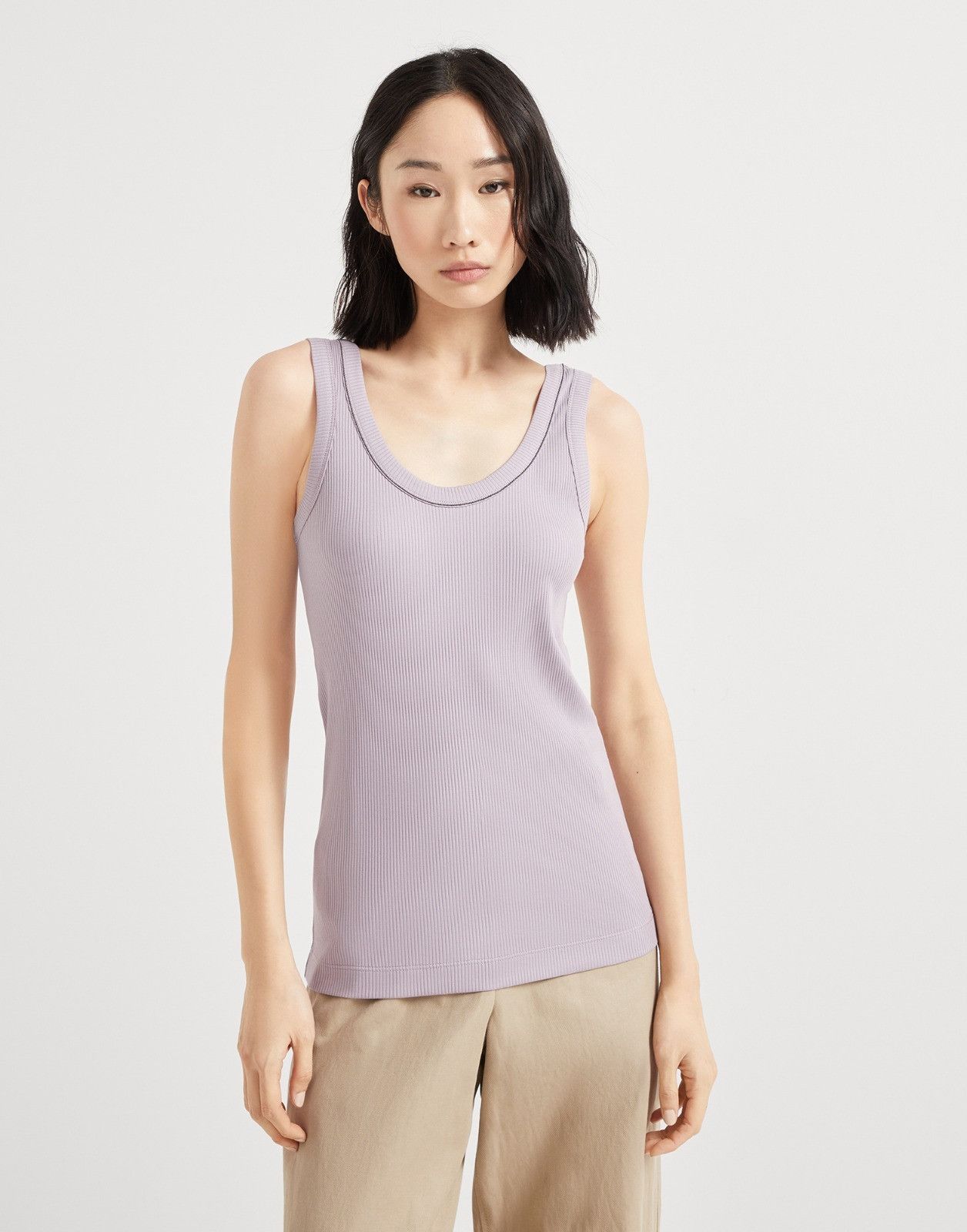 Brunello Cucinelli o1la1rc1a0326 Tank Top in Purple Size M / US 6-8 / IT 42-44 - 1 Thumbnail