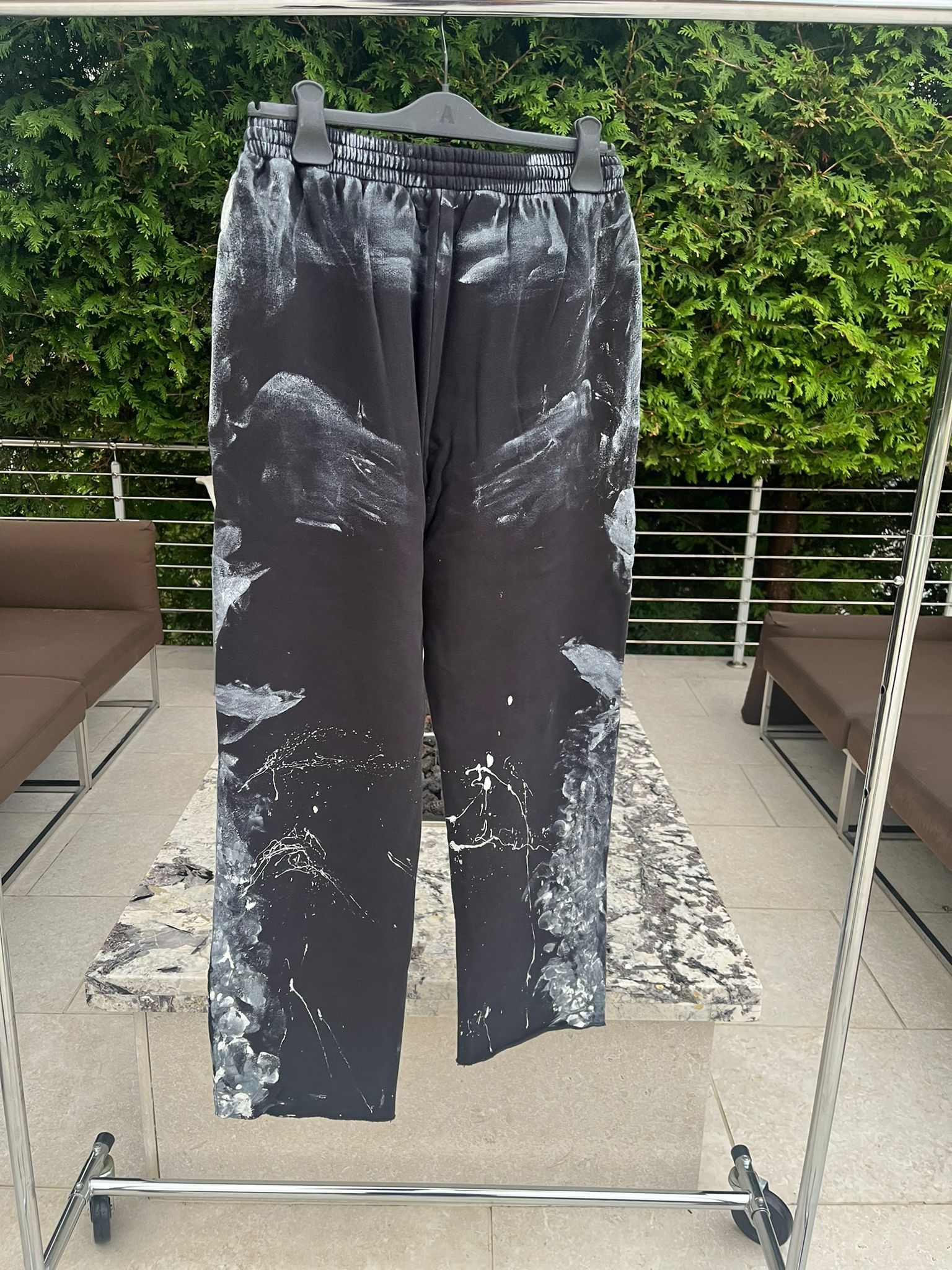 Balenciaga Paint Splatter Sweatpants in Black & White Size US 34 / EU 50 - 15 Thumbnail