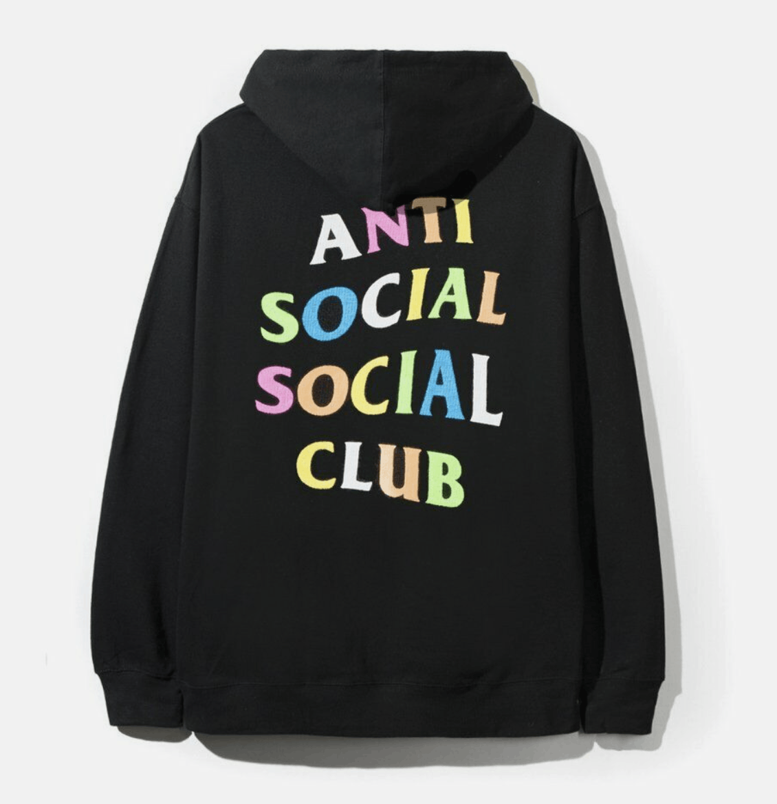 image of Anti Social Social Club Assc Rainbow Text Hoodie - Black – Size S, Men's