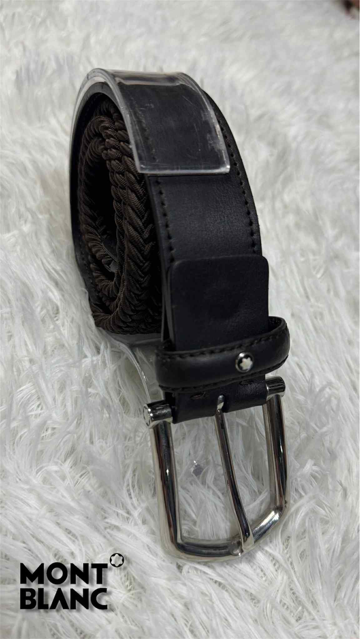 Montblanc Montblanc Genuine Leather Elastic Belt Men's Size 36 - 1 Thumbnail