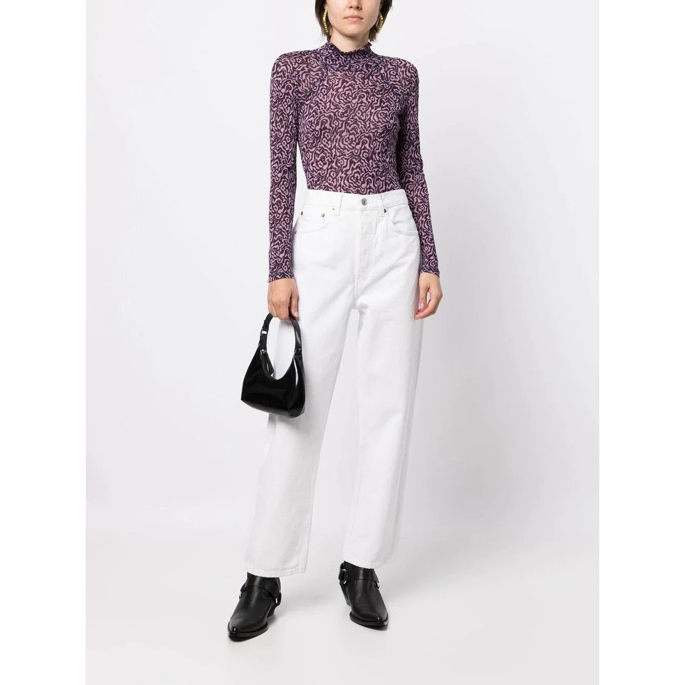 $285 NWT RE/DONE WOMEN'S WHITE 90'S CROP LOW SLUNG SZ 26