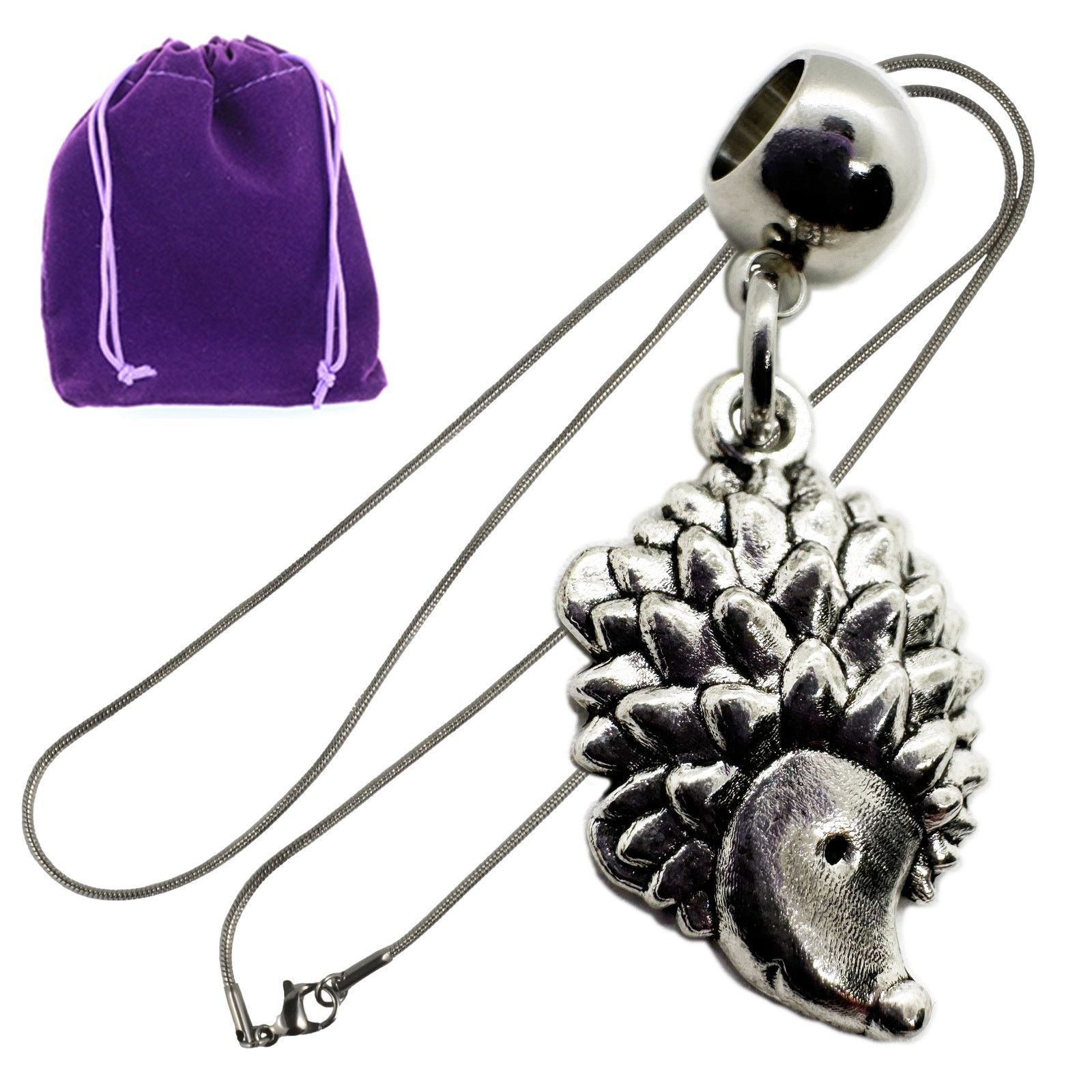 & Other Stories Hedgehog Necklace - Hedgehog Stuff Stainless Steel Chain Size ONE SIZE - 1 Thumbnail