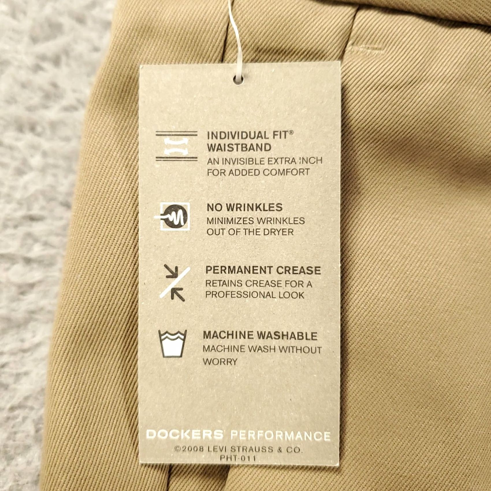 Dockers DOCKERS D3 Khaki Pants Mens Classic Flat Front 38x30 Beige NWT Signature Uniform Slim Straight Wear-Resistant Pockets Size US 38 / EU 54 - 6 Thumbnail