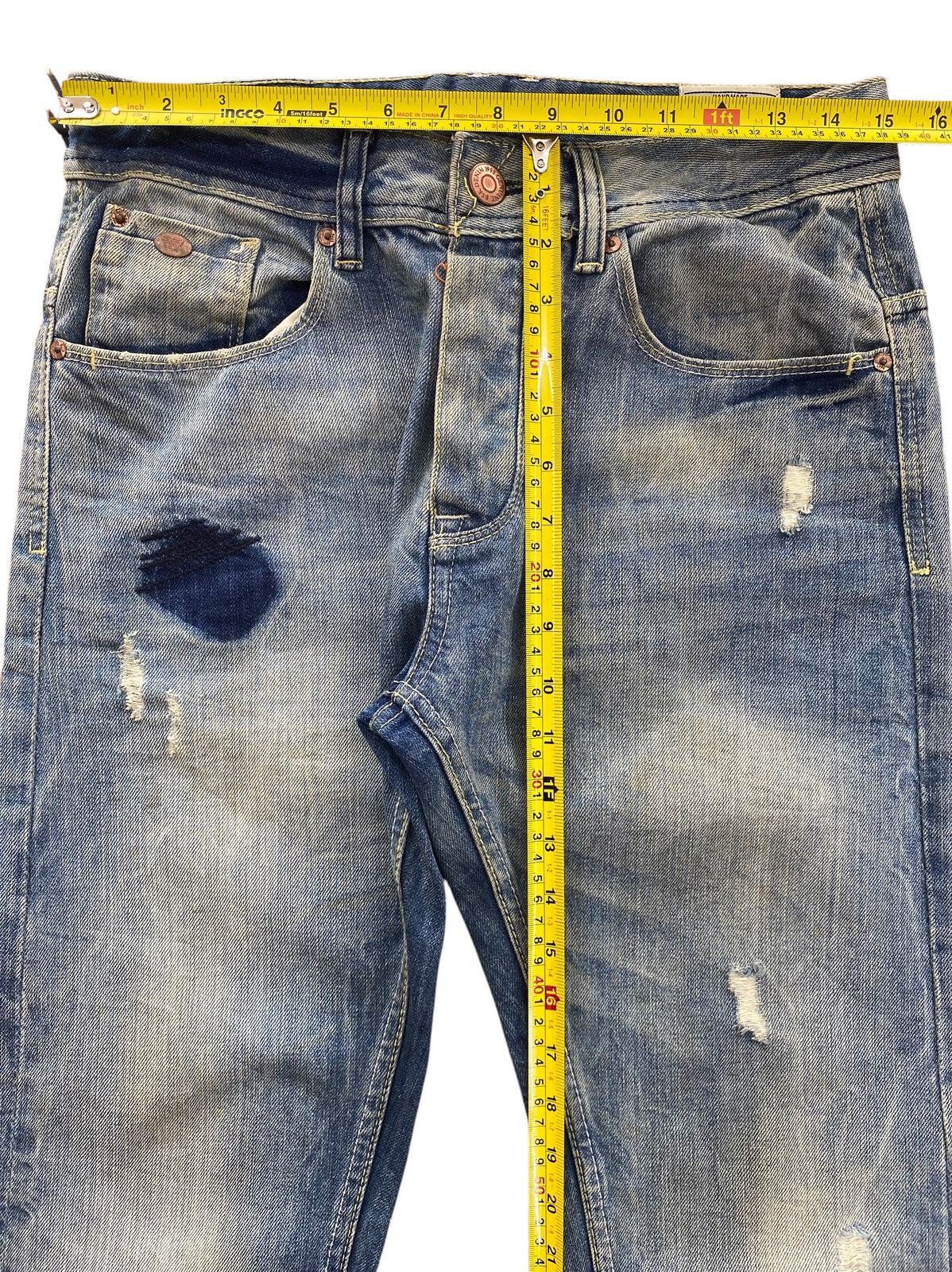 Bershka Bershka Faded Wash Patchwork Style Skinny Leg Jeans Size US 30 / EU 46 - 6 Thumbnail
