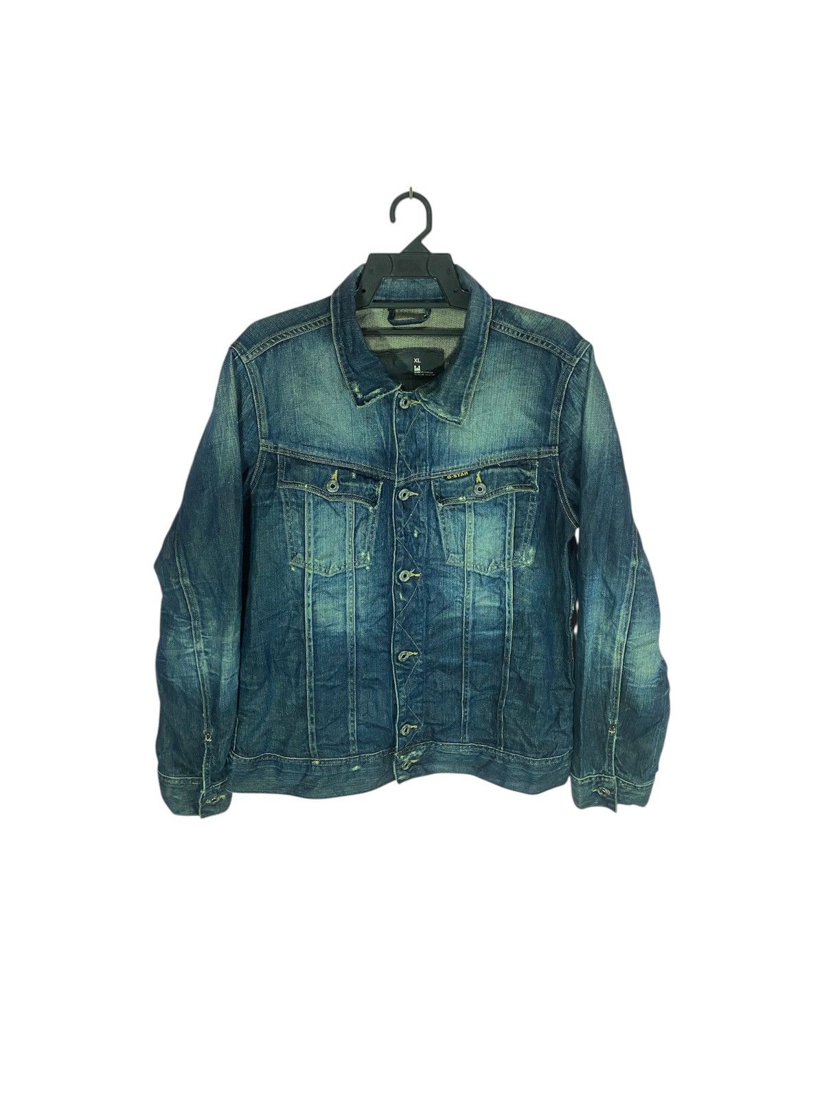 G-STAR RAW distressed denim jacket with logo patch