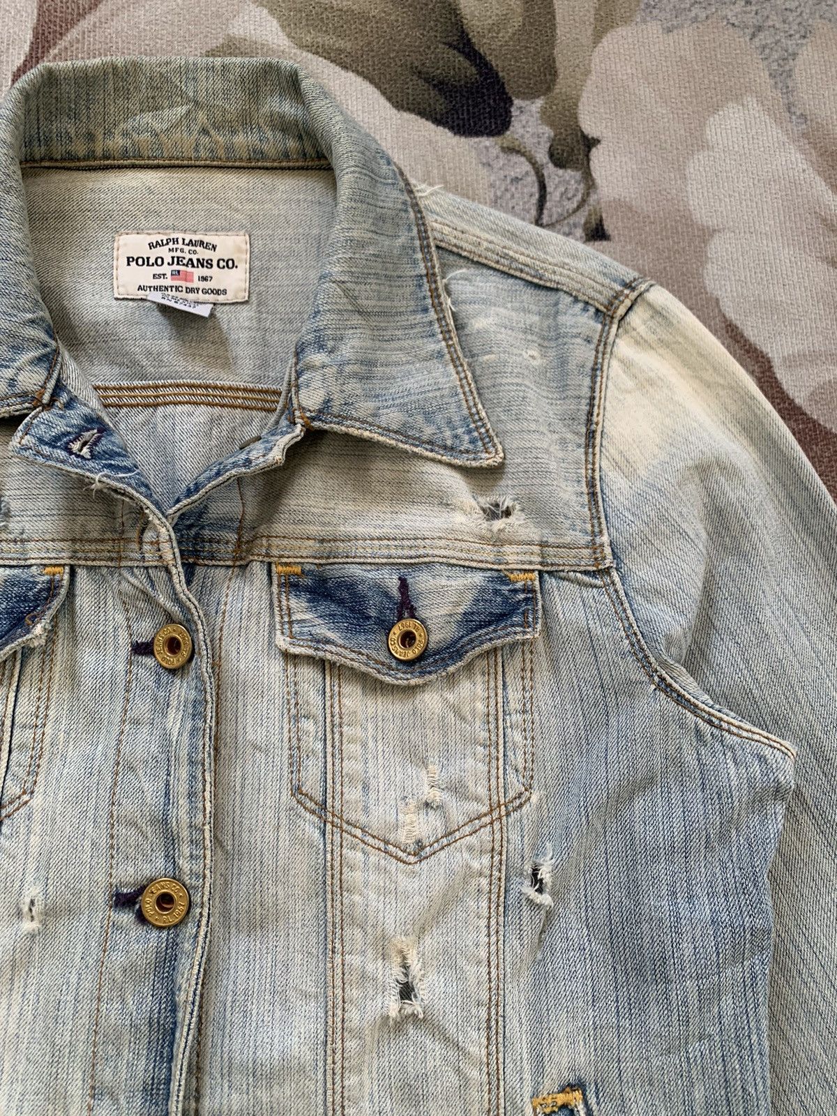 Polo Ralph Lauren Ralph Lauren Polo Jeans Co Distress Denim Jacket Size M / US 6-8 / IT 42-44 - 8 Thumbnail