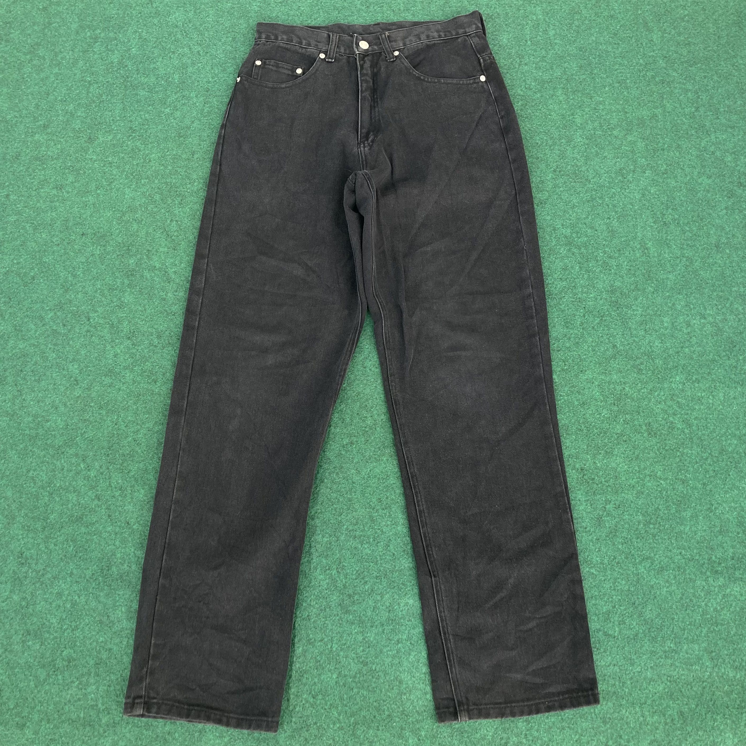 Polo Ralph Lauren × Vintage Vtg Polo Jeans Ralph Lauren Denim Black Baggy 90s Jeans Size US 29 - 1 Thumbnail