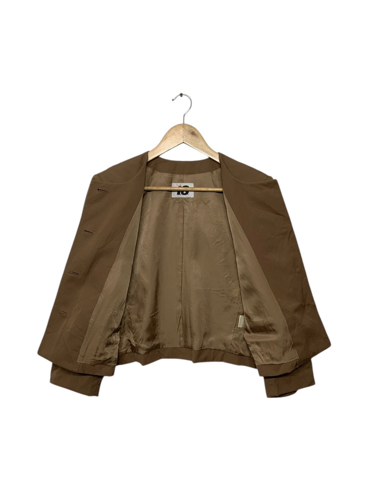 Issey Miyake × Japanese Brand × Vintage Issey Miyake🔥Rich Brown Fly Coat Cropped IS Made In Japan Size M / US 6-8 / IT 42-44 - 3 Thumbnail