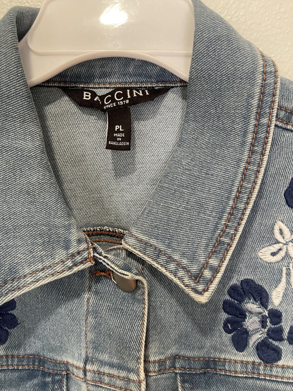 Other Baccini Embroidered Denim Jacket Size PL Size XL / US 12-14 / IT 48-50 - 3 Thumbnail