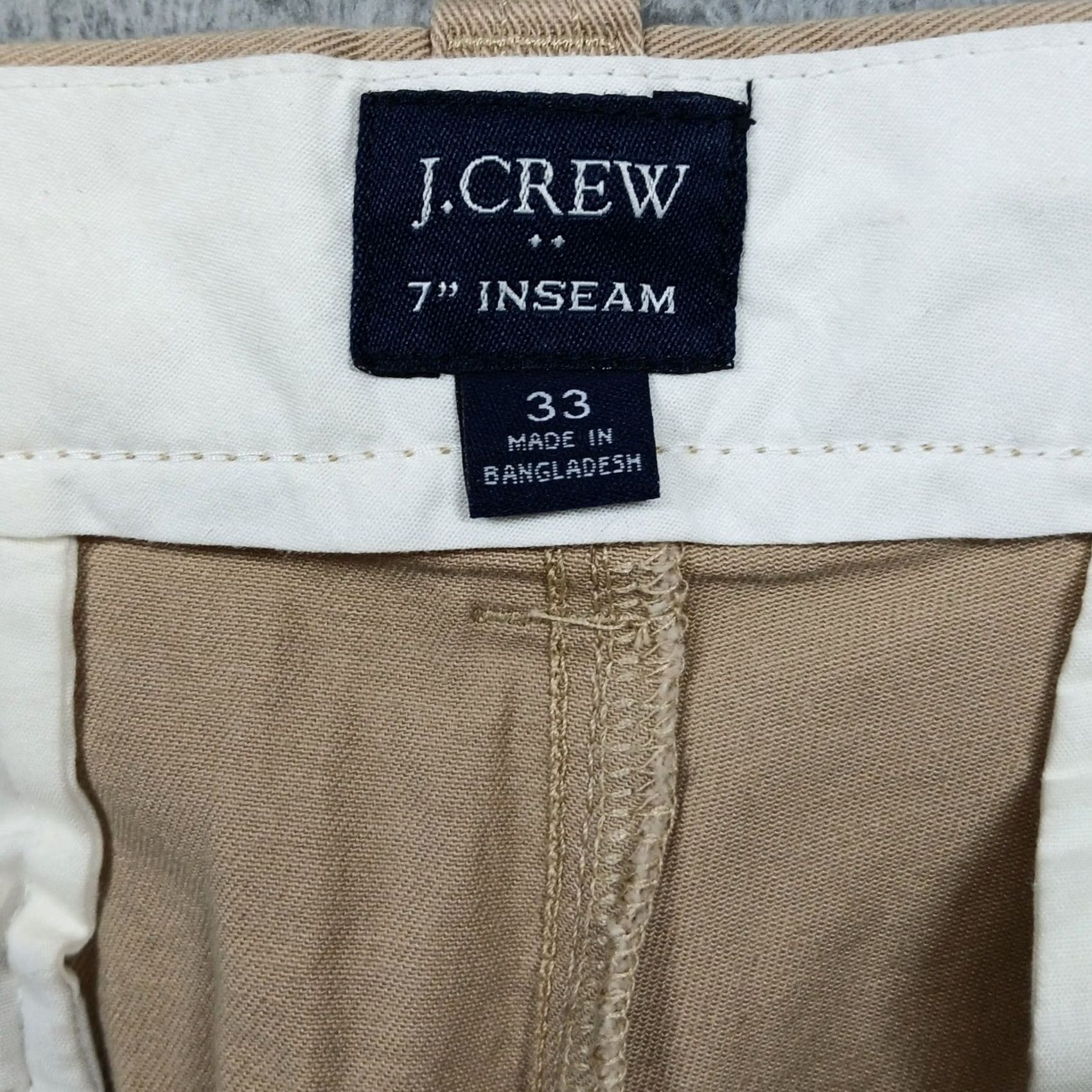 J.Crew J.Crew Chino Shorts Shirt Casual 7" Inseam 33 Beige Cotton Elastane Classic Regular Mens Size US 33 - 4 Thumbnail