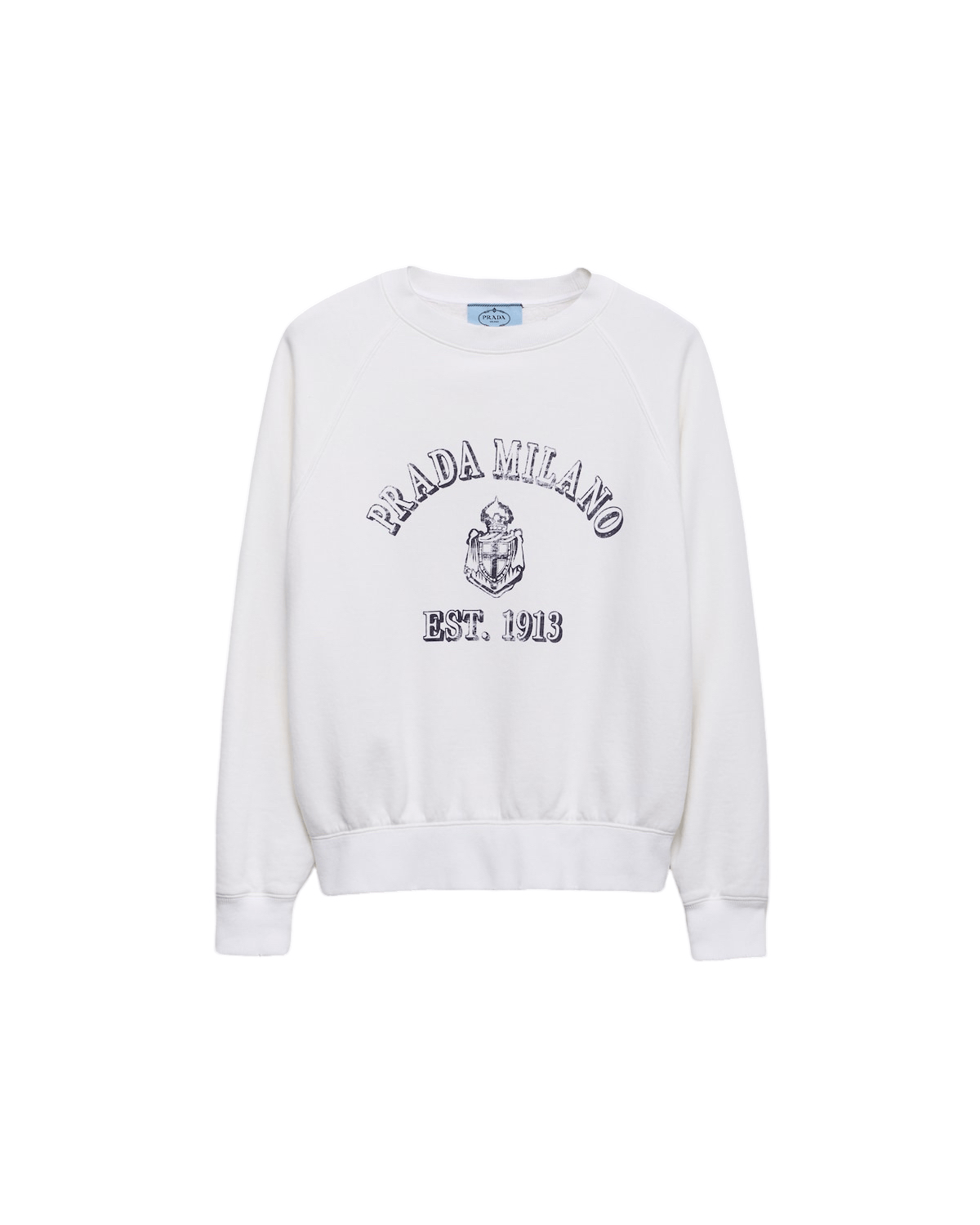 Prada PRADA White Cotton Crew-Neck Sweatshirt New Authentic Size ONE SIZE - 1 Preview
