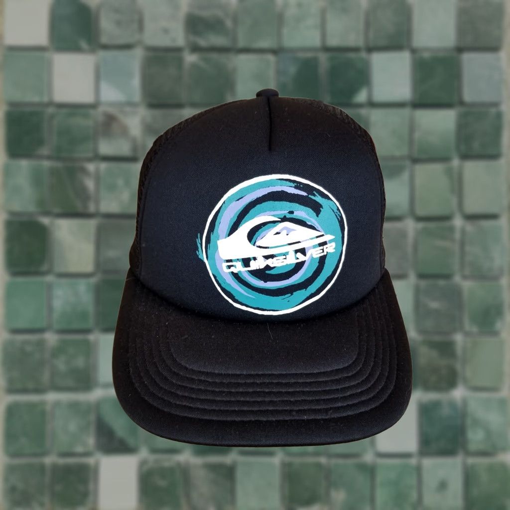 Quiksilver VINTAGE Y2K QUIKSILVER TRUCKER HAT SZ 55CM Snapback Blue Cap Trucker Hat 7 1/2 Mens Womens Boys Girls Size ONE SIZE - 1 Thumbnail