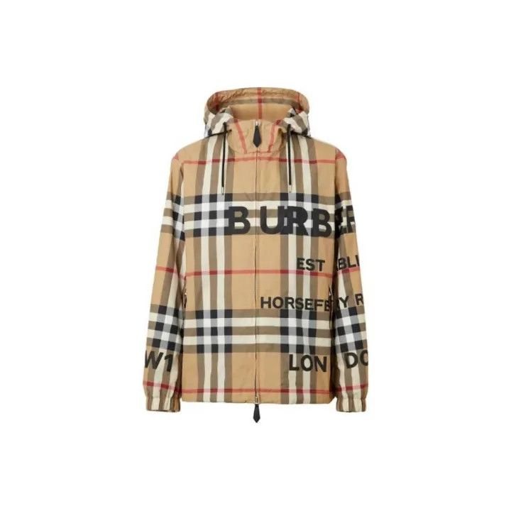 Burberry Burberry Logo Hooded Zip Jacket for Men Size US L / EU 52-54 / 3 - 1 Thumbnail