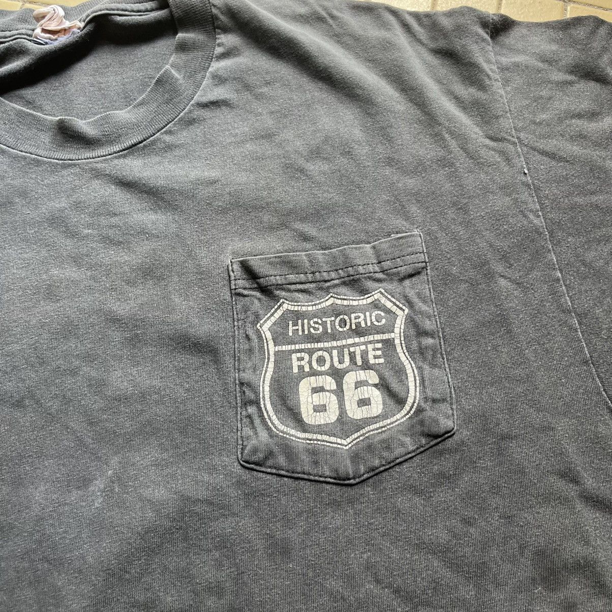 Rap Tees 💥Crazy Sunfaded Route 66 Backhit Get Your Kicks 1994 Size US L / EU 52-54 / 3 - 8 Thumbnail