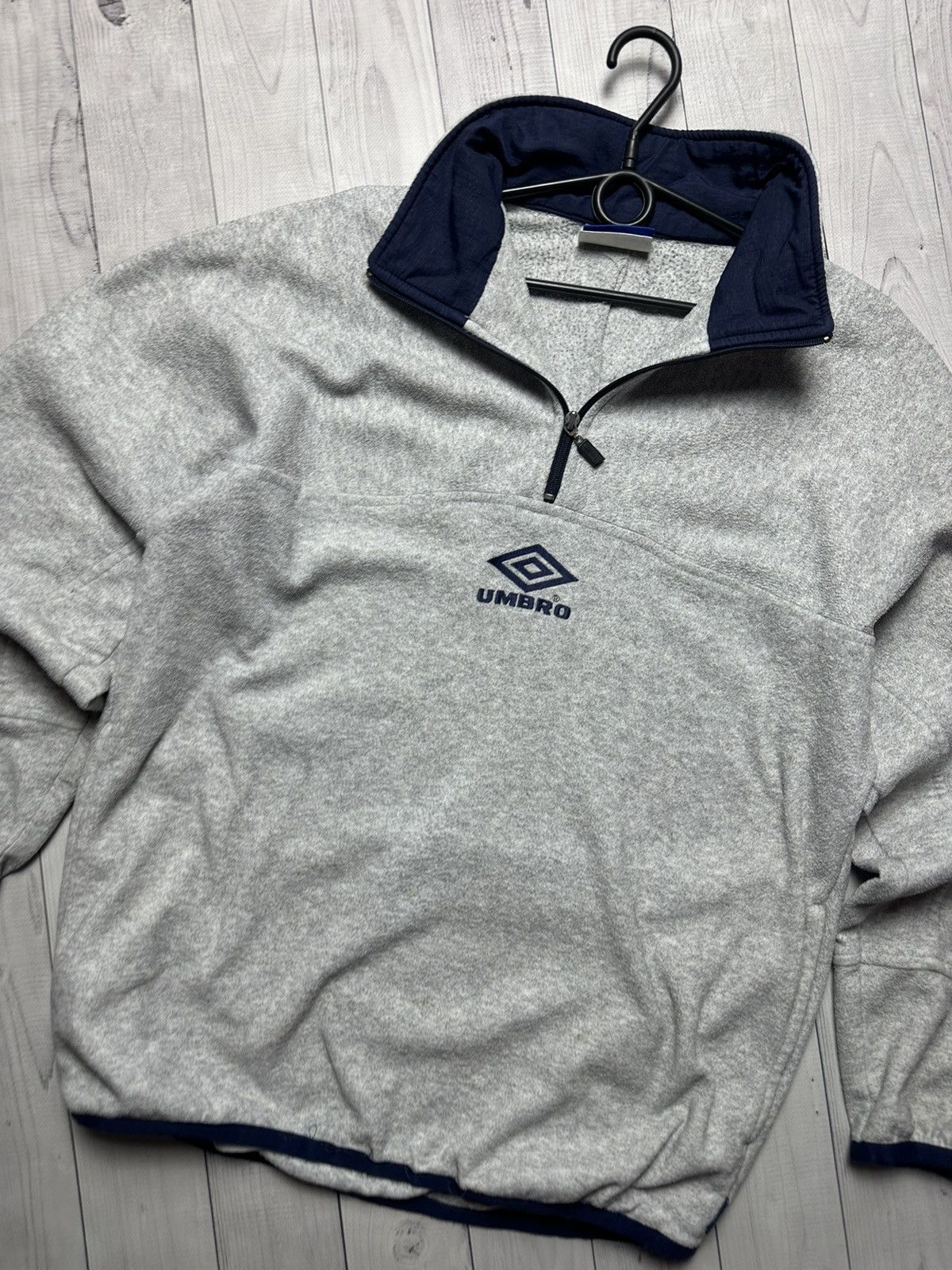 Umbro × Vintage Vintage Umbro fleece sweatshirt zip 1/4 logo Size US M / EU 48-50 / 2 - 2 Thumbnail