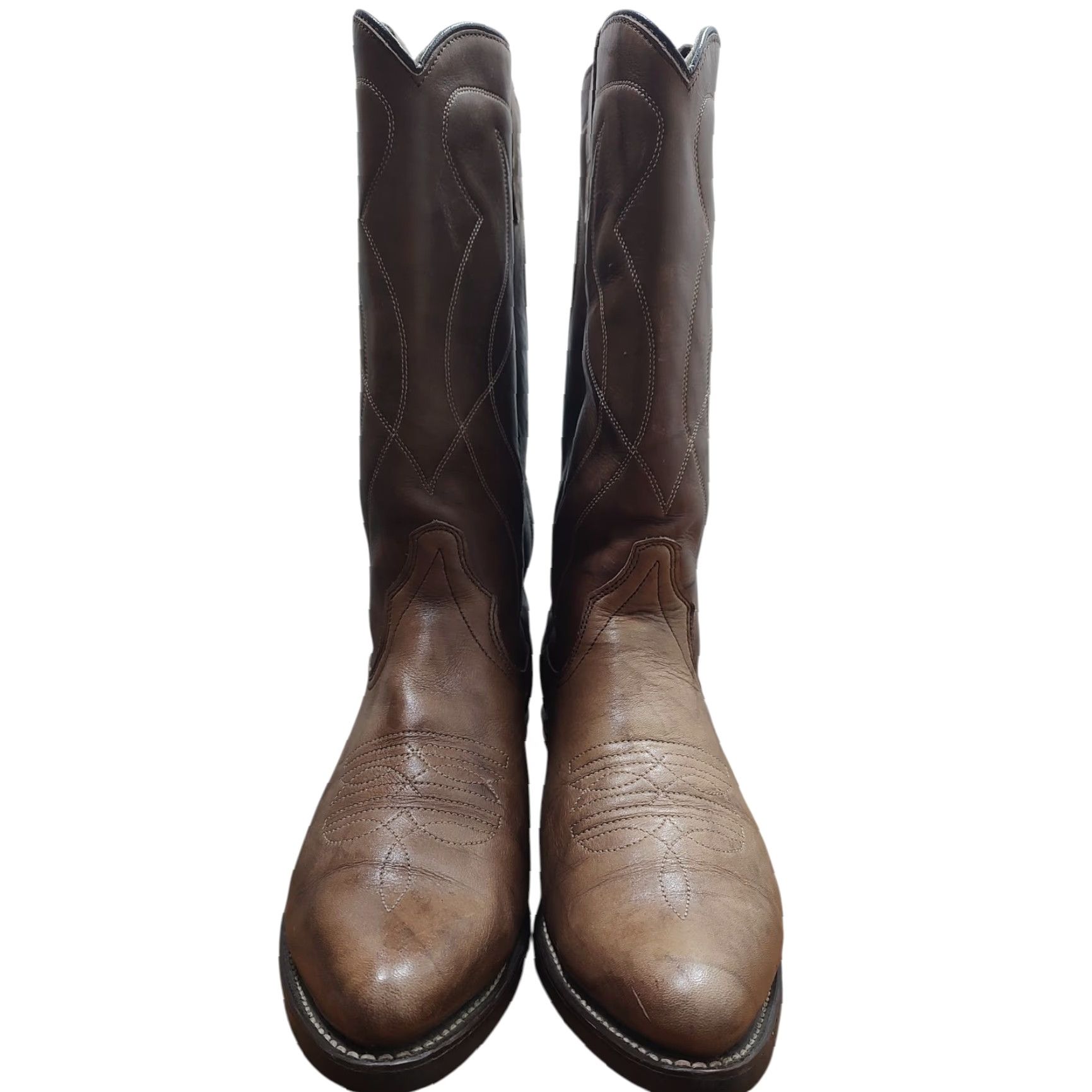 Vintage VINTAGE Texas Boots Western Cowboy 8 D Brown Marbled Leather Texas 8011 Mens Cow boy Boot United States 1992 Size US 8 / EU 41 - 4 Thumbnail