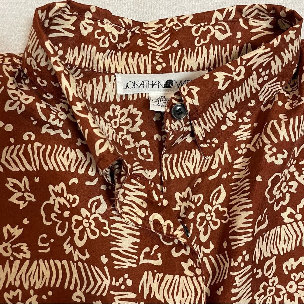 Other Vintage Jonathan Martin 100% Silk Button Short Sleeve Shirt Size M / US 6-8 / IT 42-44 - 7 Thumbnail