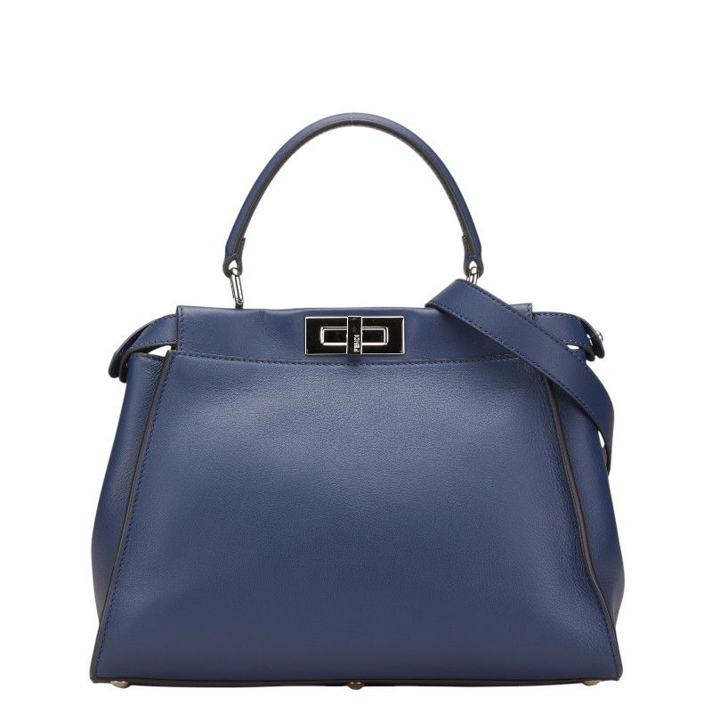 Fendi Fendi Leather Python Peekaboo 2Way Bag 8Bn290 Leather Shoulder Bag 8Bn290 in Blue, Women's
