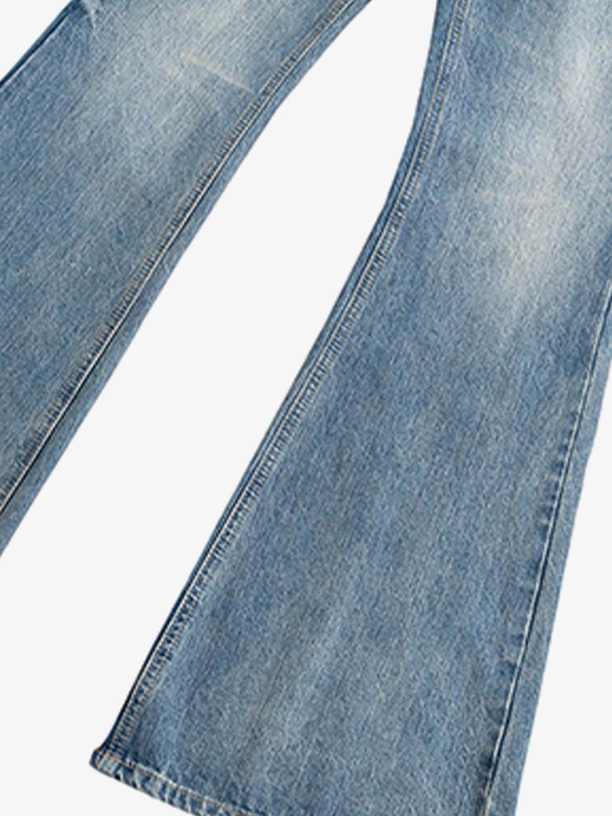Jean Washed Whitened Flared Jeans Size US 33 - 6 Thumbnail