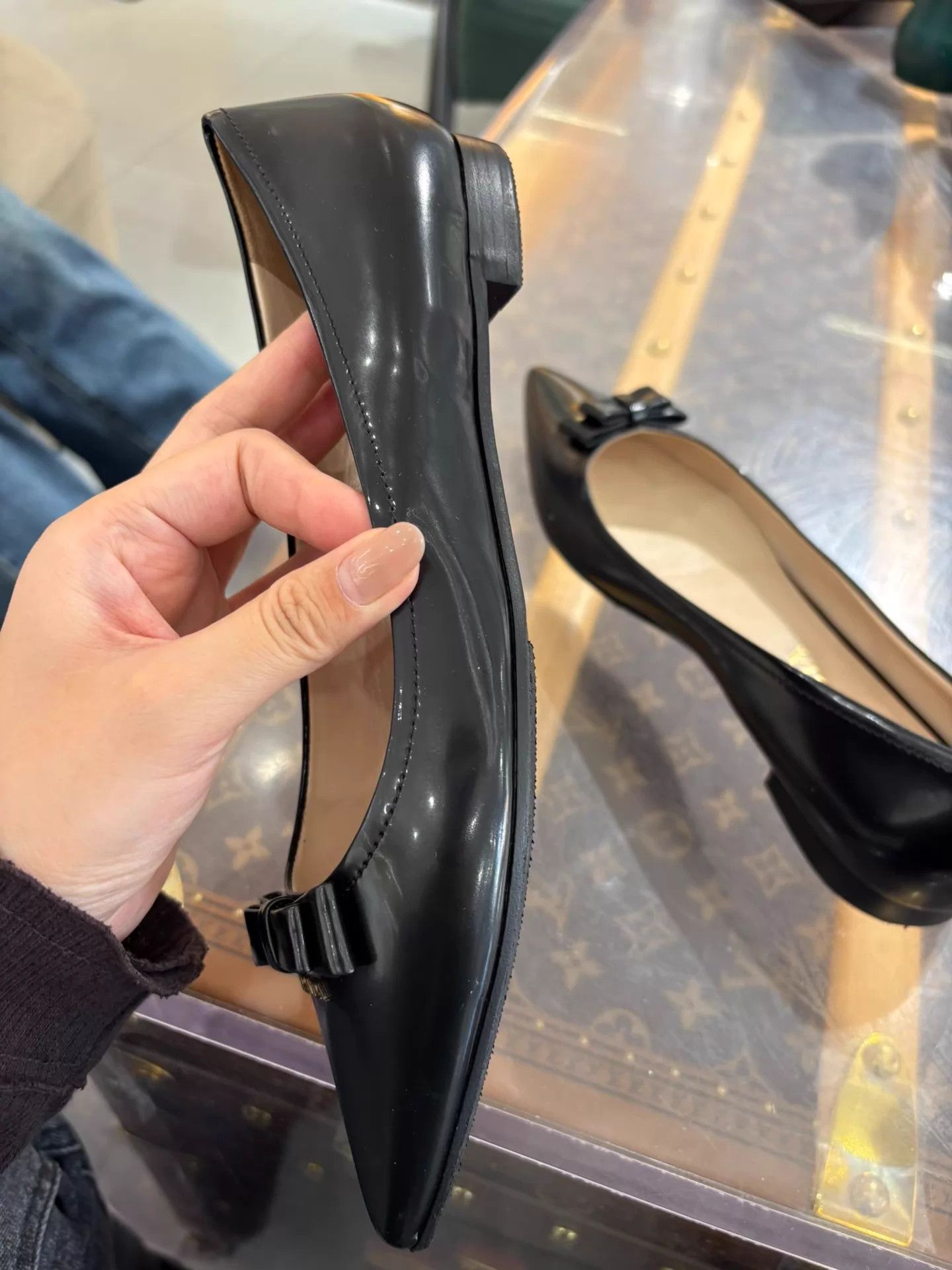 Prada Prada Black Pointed Toe Bow Slip-On 36 Size US 5.5 / IT 35.5 - 6 Thumbnail