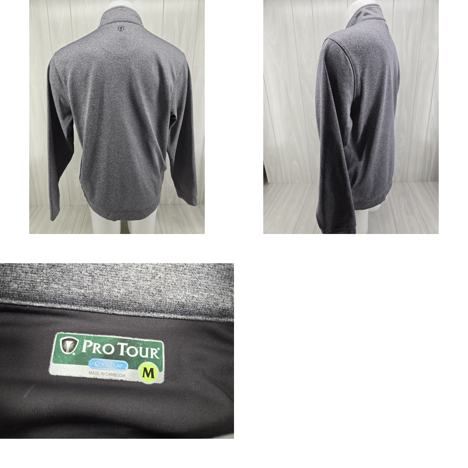 Vintage VINTAGE Pro Tour Men’s Pullover Shirt Long Sleeve 1/4 Zip Gray Medium Athletic Casual Golf Shirt Size US M / EU 48-50 / 2 - 8 Thumbnail