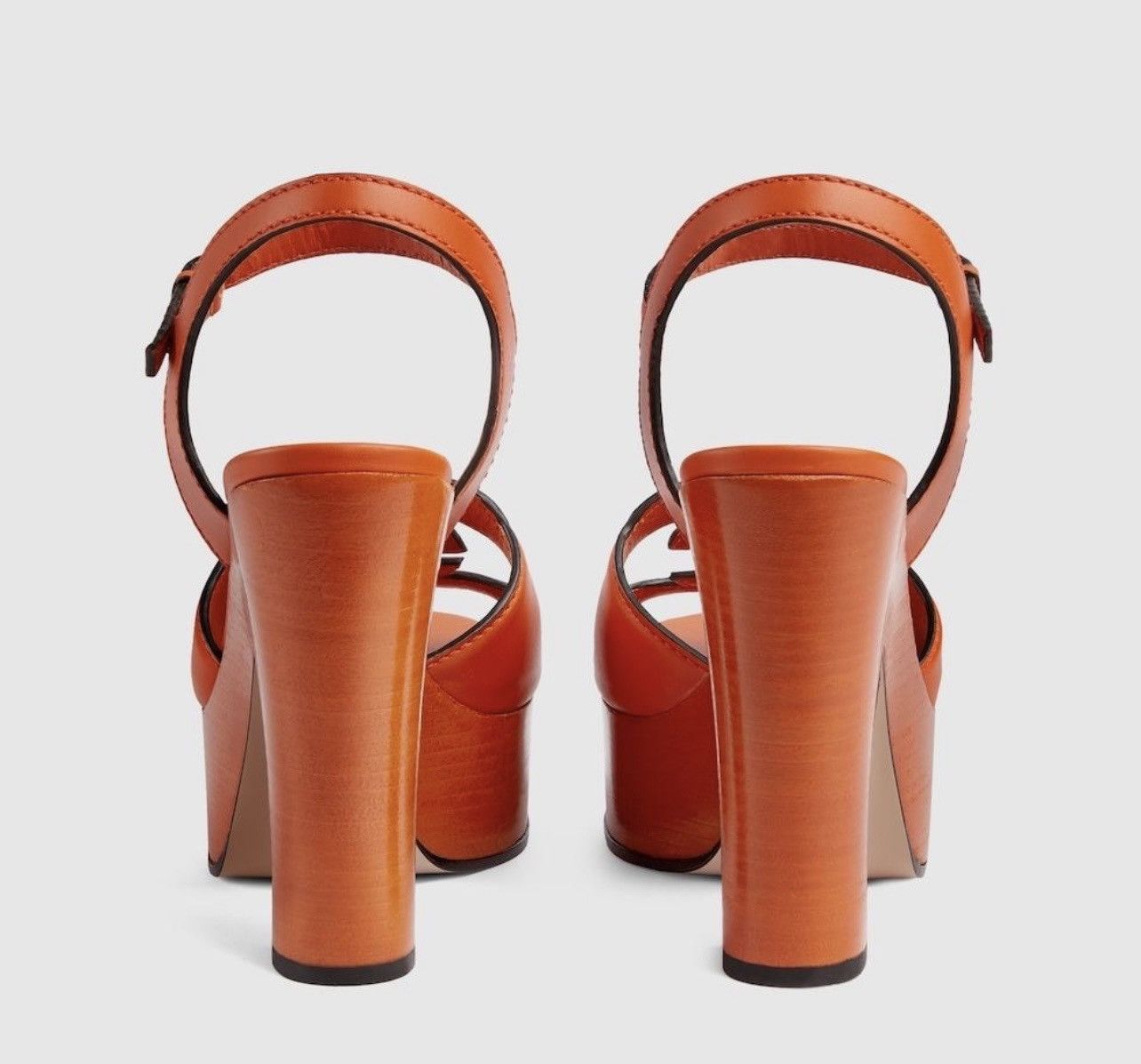 Gucci Interlocking G leather sandals in orange Size US 11 / IT 41 - 3 Thumbnail