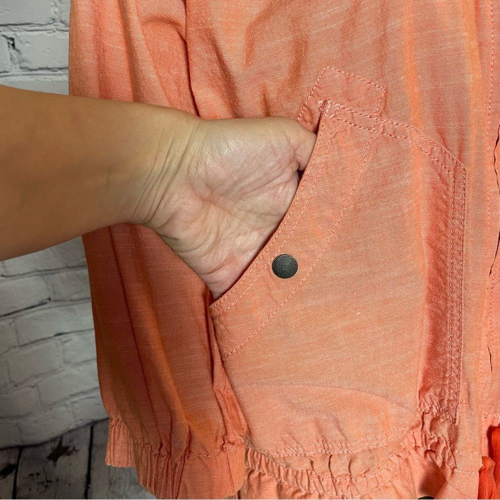 Eddie Bauer Eddie Bauer Orange Cotton Front Zip 3/4 Sleeve Light Jacket Size L / US 10 / IT 46 - 4 Thumbnail