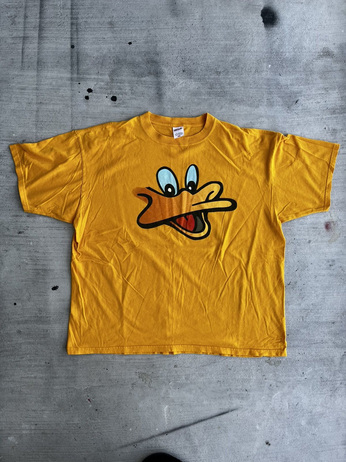 Vintage Cartoon Duck Face Graphic Tee (Golden Yellow) Size US XXL / EU 58 / 5 - 1 Preview