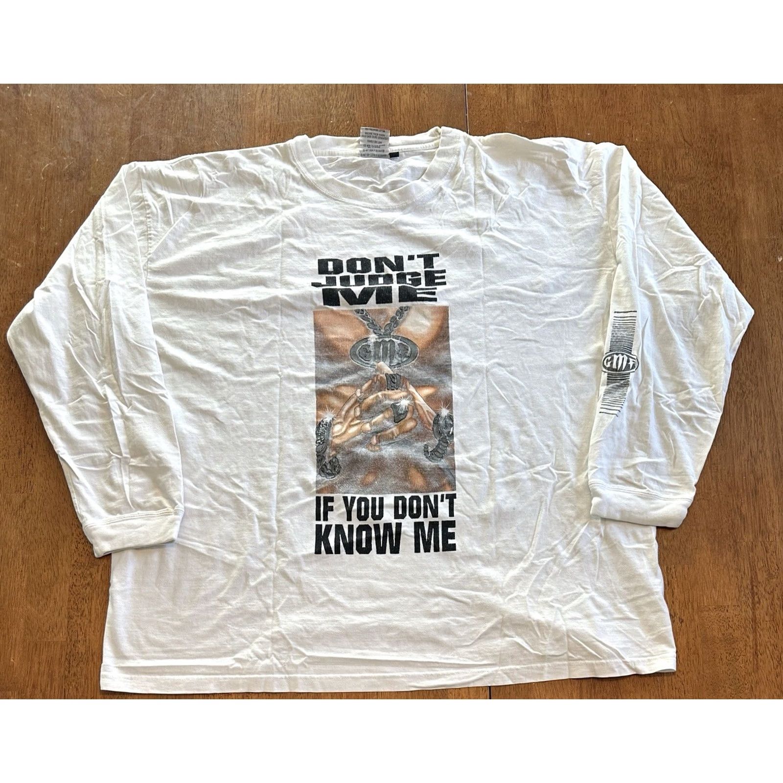 Vintage VINTAGE GMF Givemeface Don’t Judge Me Long Sleeve T Shirt 2XL Grunge Y2K 90s White Mens Size US XXL / EU 58 / 5 - 2 Thumbnail