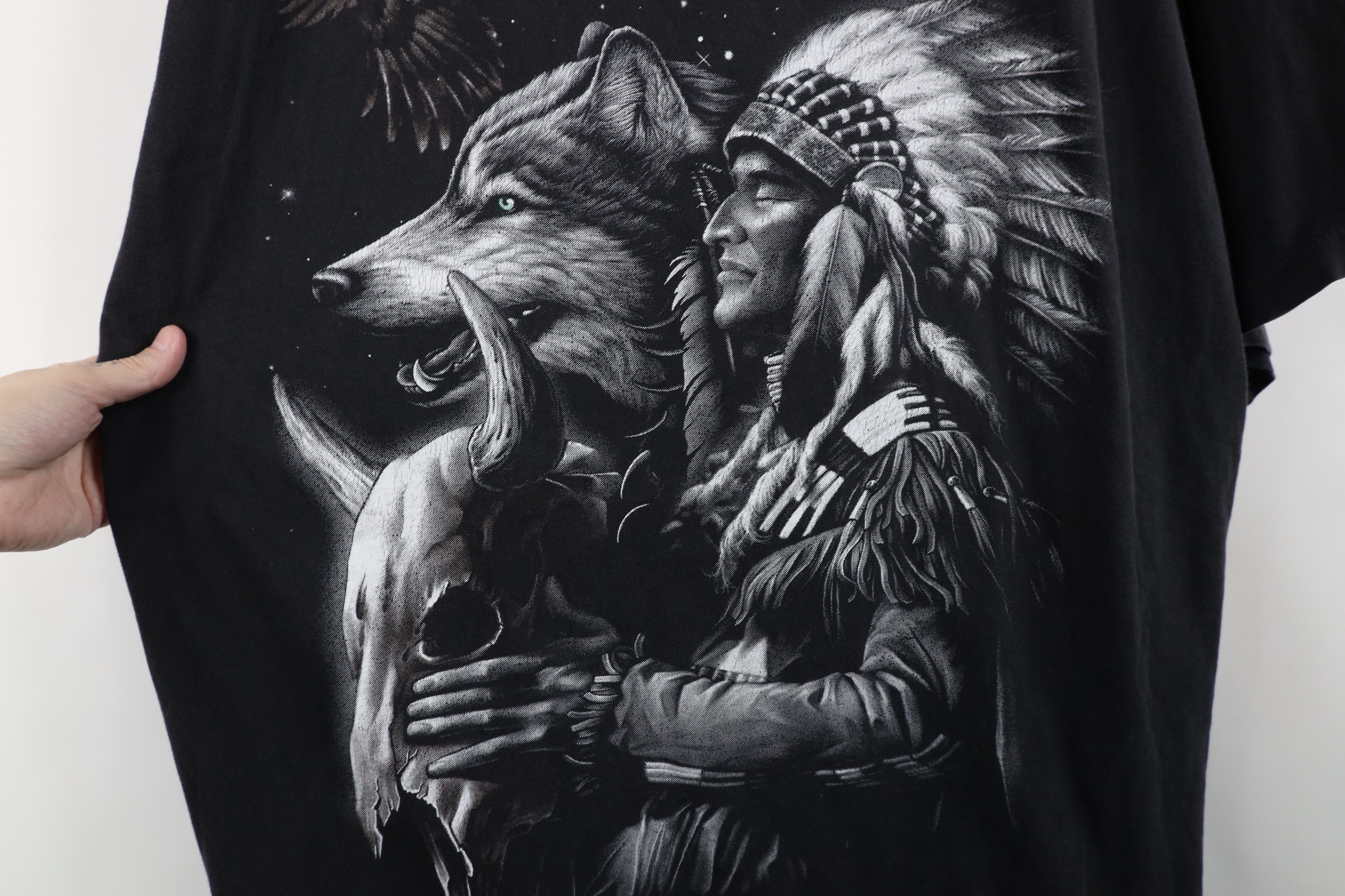 Vintage Vintage 90s Streetwear Wolf Eagle All Over Print T-Shirt Size US XXL / EU 58 / 5 - 6 Thumbnail
