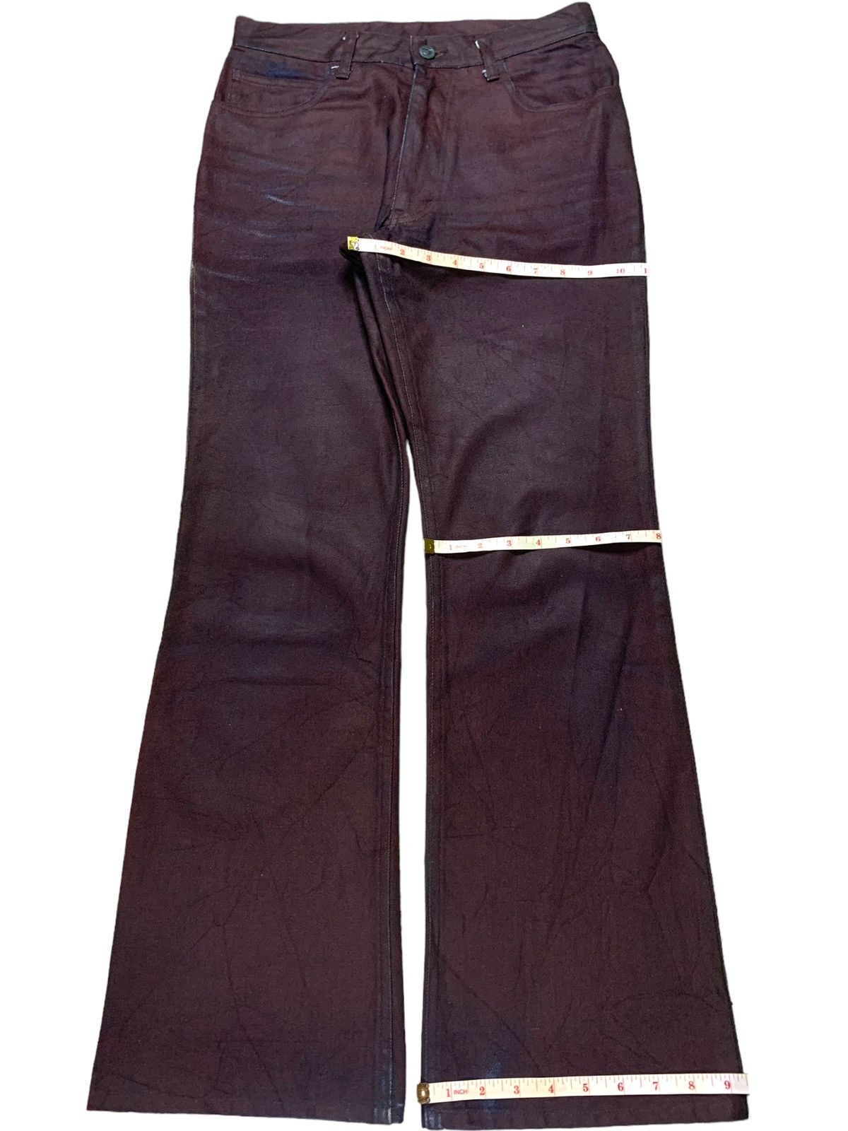 Or Glory Vintage Japanese Or Glory Waxed Leather Style Flared Jeans Size US 28 / EU 44 - 15 Thumbnail