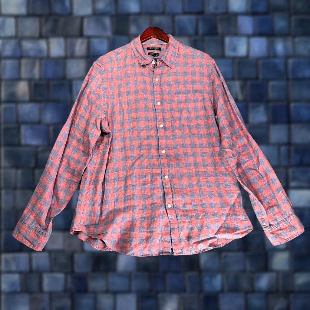 Banana Republic Banana Republic Shirt Mens L Camden Fit Red Blue Linen Check Button Down Shirt Size US L / EU 52-54 / 3 - 1 Thumbnail